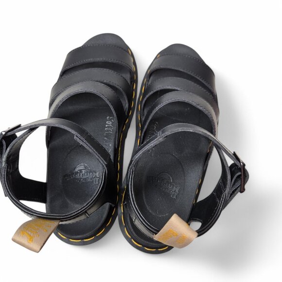 Dr. Martens Vegan Blaire Strappy Sandals Women's Chunky Black Hippie Goth Airy 8 - Picture 7 of 9